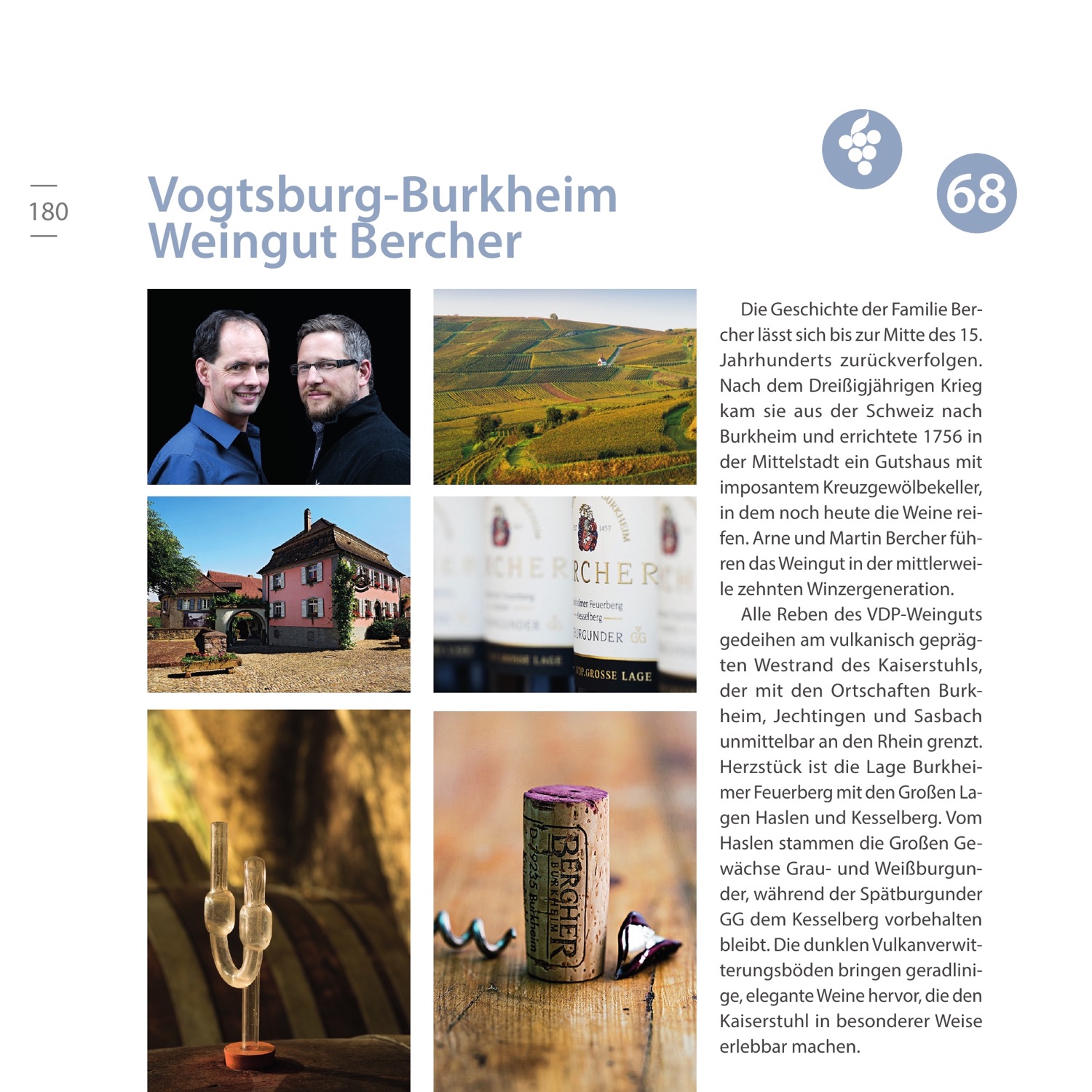 Linke Buchseite zum Weingut Bercher in Vogtsburg-Burkheim