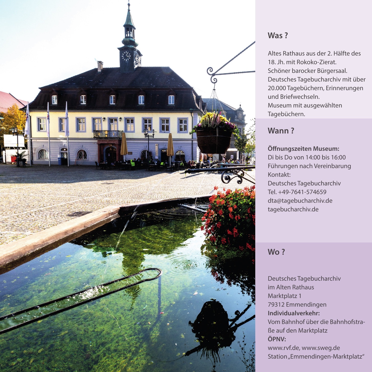 Rechte Buchseite zum Deutschen Tagebucharchiv in Emmendingen