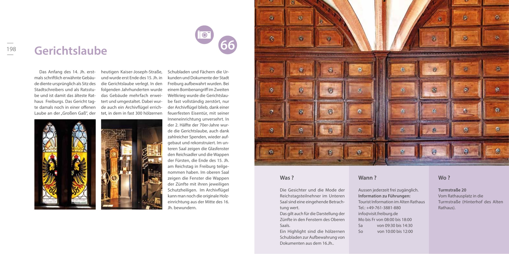 Doppelseite zur Gerichtslaube in Freiburg