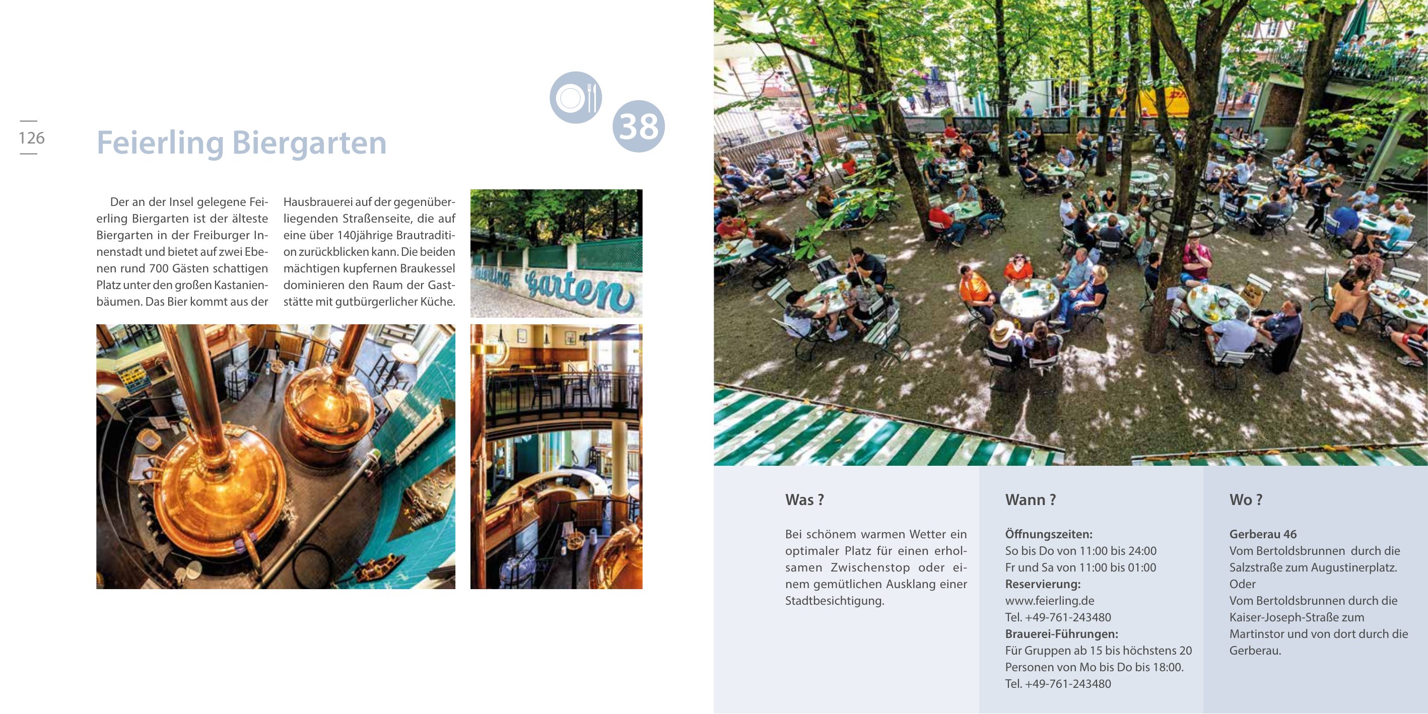 Doppelseite zum Feierling Biergarten in Freiburg