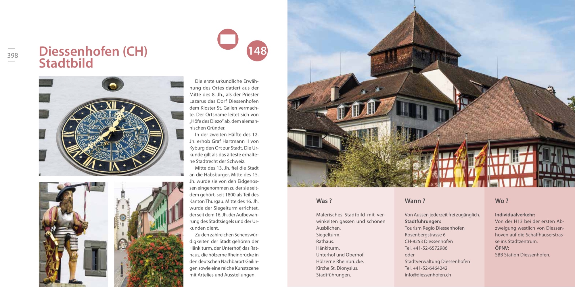 Doppelseite zum Stadtbild von Diessenhofen