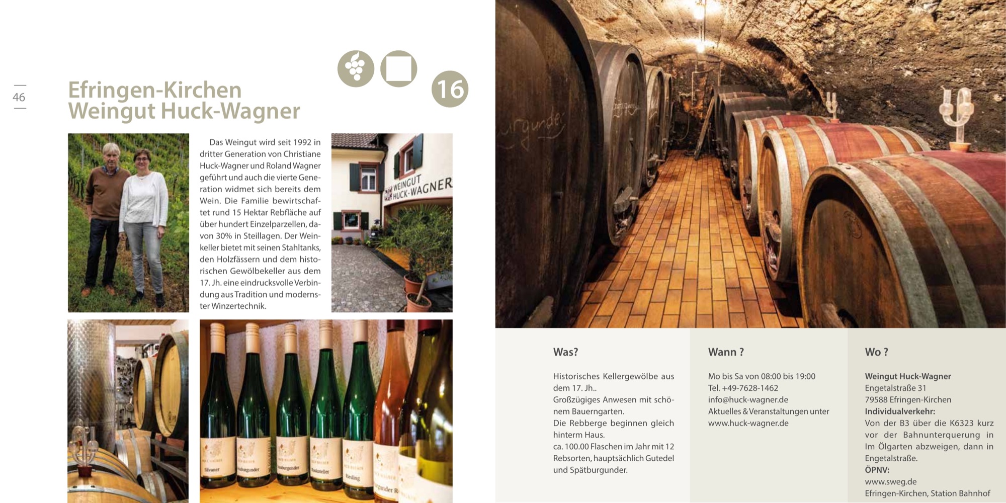 Beispielseite Weingut Huck-Wagner aus dem Markgräflerland-Band