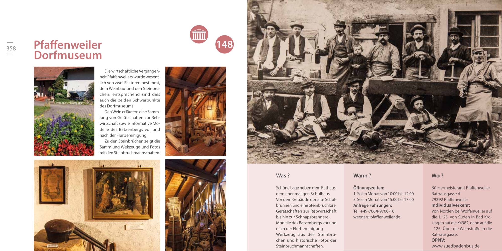 Doppelseite zum Dorfmuseum Pfaffenweiler