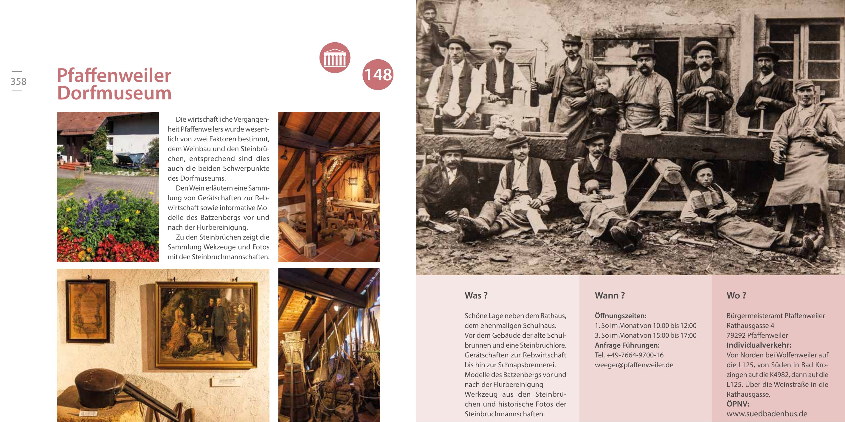 Doppelseite zum Dorfmuseum in Pfaffenweiler